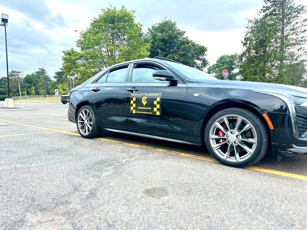 Charlottetown Taxi executive sedan on a Prince Edward Island street