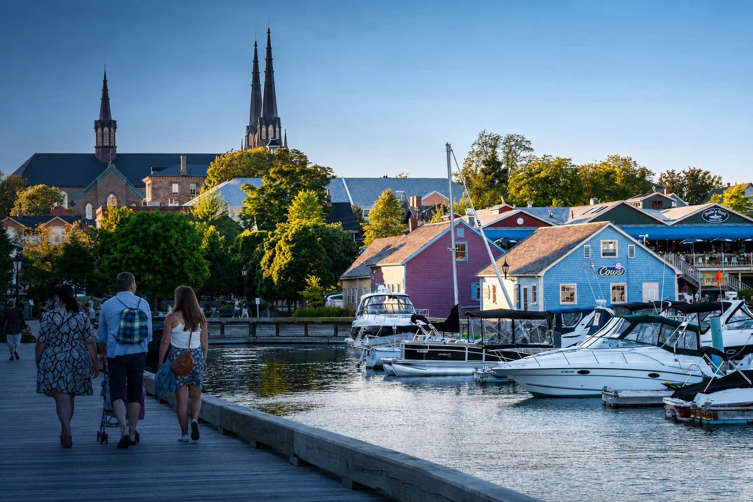 Charlottetown waterfront, marina and historic city skyline